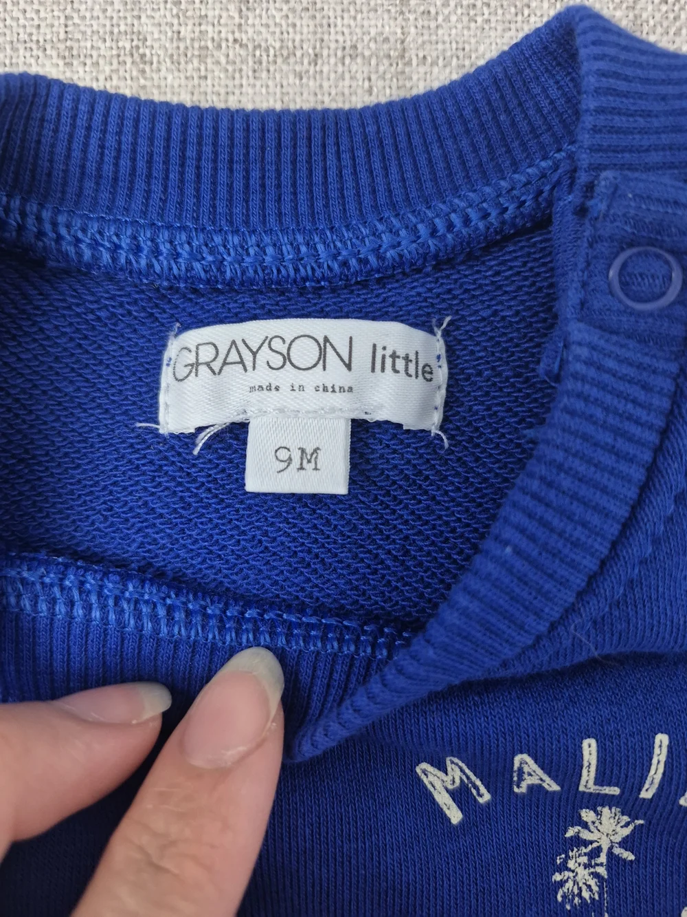 Grayson Little Baby 9M Royal Blue Malibu Surf Club Checkerboard Romper One-Piece